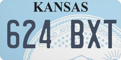 KS license plate 624BXT