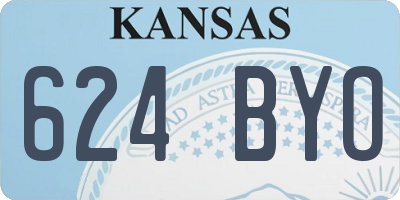 KS license plate 624BYO
