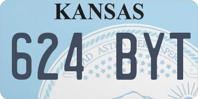 KS license plate 624BYT