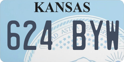 KS license plate 624BYW