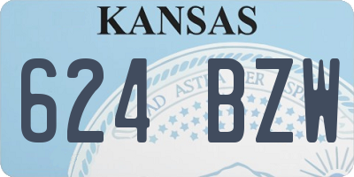 KS license plate 624BZW