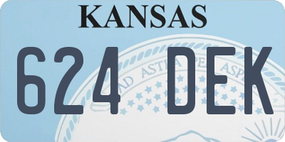 KS license plate 624DEK