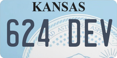 KS license plate 624DEV