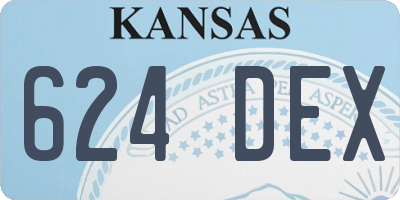 KS license plate 624DEX