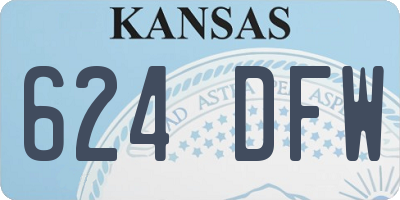 KS license plate 624DFW