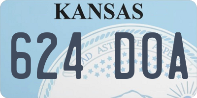KS license plate 624DOA
