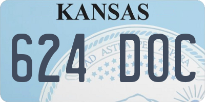 KS license plate 624DOC