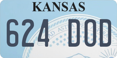 KS license plate 624DOD