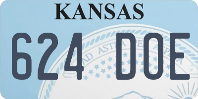 KS license plate 624DOE