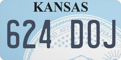 KS license plate 624DOJ