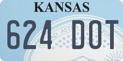 KS license plate 624DOT