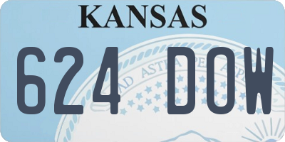 KS license plate 624DOW