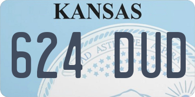 KS license plate 624DUD