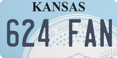 KS license plate 624FAN