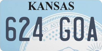 KS license plate 624GOA