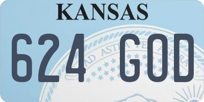 KS license plate 624GOD