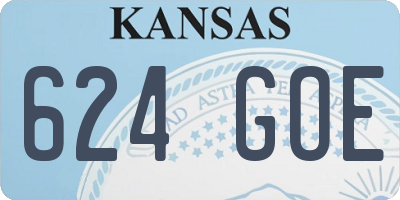 KS license plate 624GOE