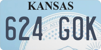 KS license plate 624GOK