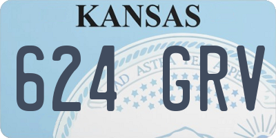 KS license plate 624GRV