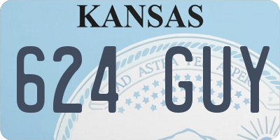 KS license plate 624GUY