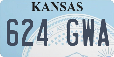 KS license plate 624GWA