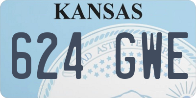 KS license plate 624GWE
