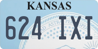 KS license plate 624IXI