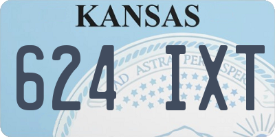 KS license plate 624IXT