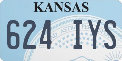 KS license plate 624IYS