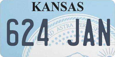 KS license plate 624JAN