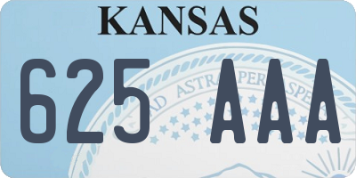 KS license plate 625AAA