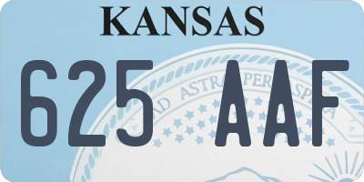 KS license plate 625AAF