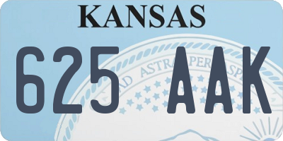 KS license plate 625AAK