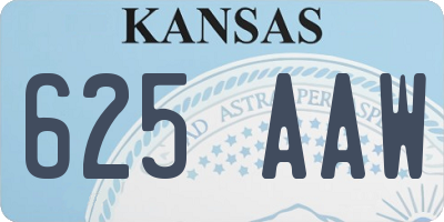 KS license plate 625AAW