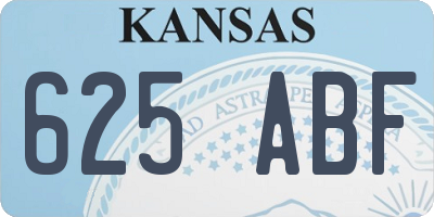KS license plate 625ABF
