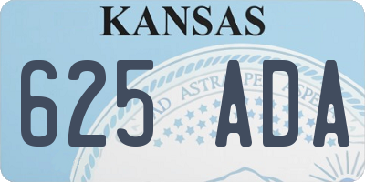 KS license plate 625ADA