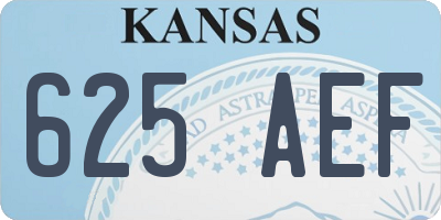 KS license plate 625AEF