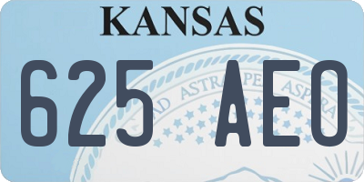 KS license plate 625AEO