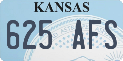 KS license plate 625AFS