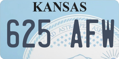 KS license plate 625AFW