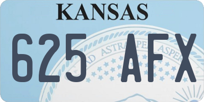 KS license plate 625AFX