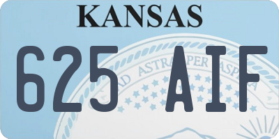 KS license plate 625AIF