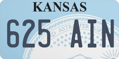 KS license plate 625AIN