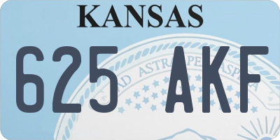 KS license plate 625AKF