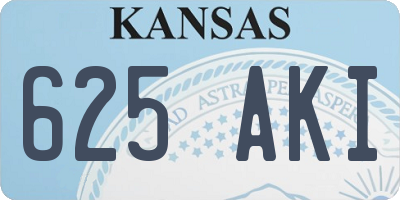 KS license plate 625AKI