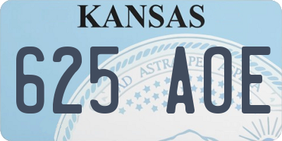 KS license plate 625AOE
