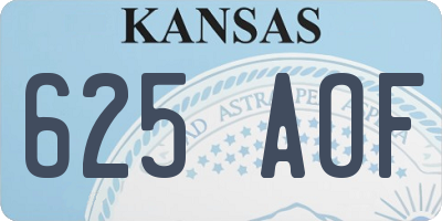 KS license plate 625AOF