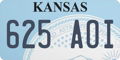 KS license plate 625AOI