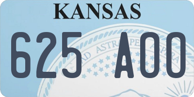 KS license plate 625AOO
