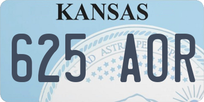 KS license plate 625AOR